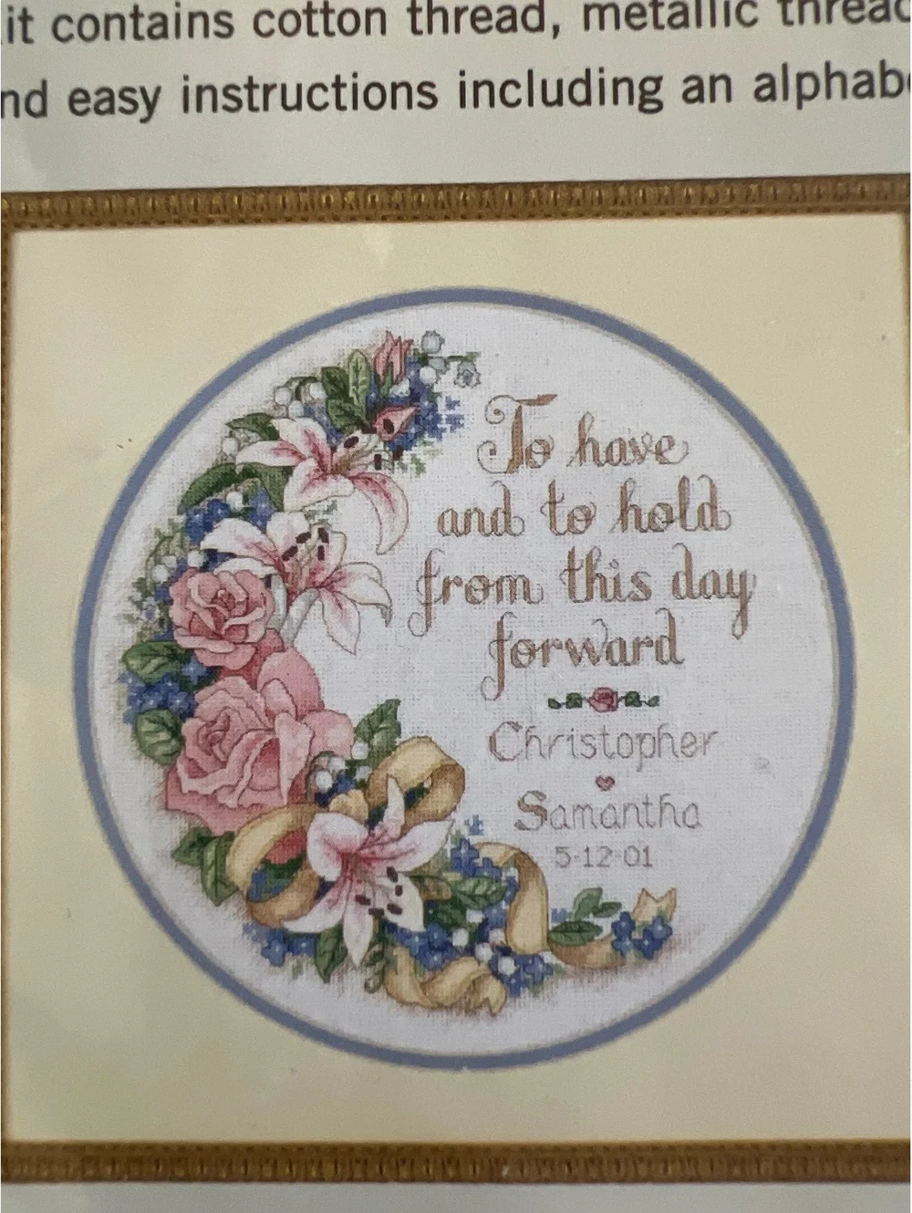 Dimensions To Have and To Hold Wedding Record Cross Stitch Kit